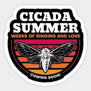 Cicada Summer Retro Vintage Art Meme Design print Sticker
